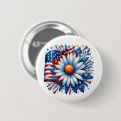 Bloemen 4 juli ronde button 5,7 cm (Voorkant /achterkant)
