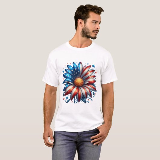 Bloemen 4 juli t-shirt (Voorkant volledig)