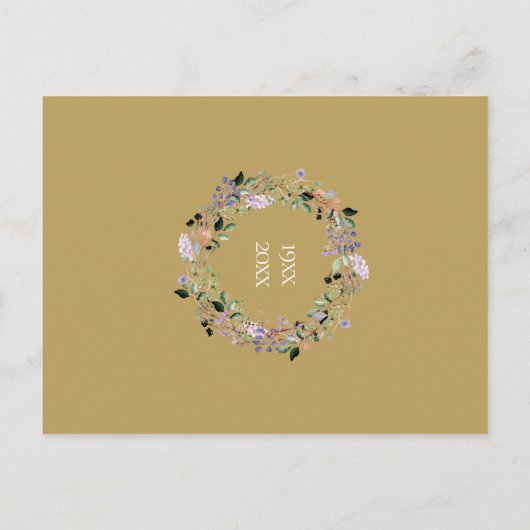 Bloemen 50e bruiloft Jubileum Save the Date Aankondigingskaart (Achterkant)