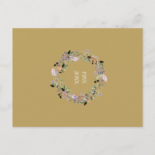 Bloemen 50e bruiloft Jubileum Save the Date Briefkaart (Achterkant)