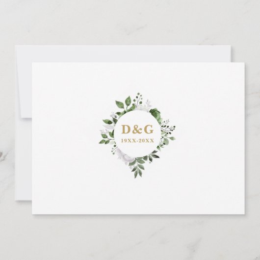 Bloemen 50e bruiloft Jubileum Toen & Nu 2 Foto Kaart (Achterkant)