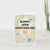  Bloemen 50e Jubileum Gevouwen Kaart (Voorkant)