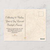 Bloemen 50e verjaardag dank u 50 bloem chic briefkaart (Achterkant)