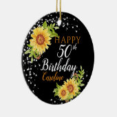 Bloemen 50e verjaardag Zonnebloem Keramisch Ornament (Rechts)