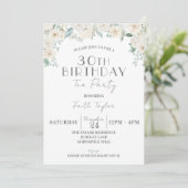 Bloemen 50ste verjaardag viering, BIrthday thee Kaart (Staand voorkant)