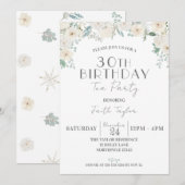 Bloemen 50ste verjaardag viering, BIrthday thee Kaart (Voorkant / Achterkant)