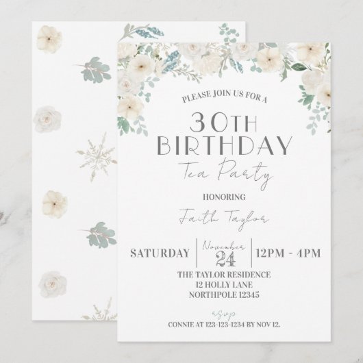 Bloemen 50ste verjaardag viering, BIrthday thee Kaart (Voorkant / Achterkant)