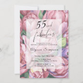 Bloemen 55ste Verjaardag Uitnodiging (Voorkant)