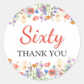 Bloemen 60e dank u stickers 60 jaar bloemen (Voorkant)
