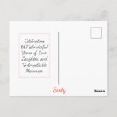 Bloemen 60e verjaardag dank u 60 jaar bloemen briefkaart (Achterkant)