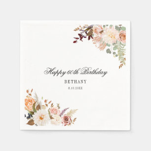 Bloemen 60e Verjaardag Verrassingsfeestpapier Servet