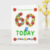 Bloemen 60e Verjaardag, voor Godmother Kaart (Gele Bloem)