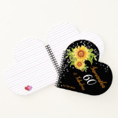 Bloemen 60e verjaardag Zonnebloem Black Guest Notitieboek (Binnen)