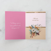 Bloemen 60ste verjaardag aangepaste naam bruin kaart (Binnen)