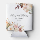 Bloemen 60ste Verjaardag Verrassingsfeest Blikjeskoeler (Achterkant)