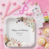 Bloemen 60ste Verjaardag Verrassingsfeest Papieren Bordje (Feest)