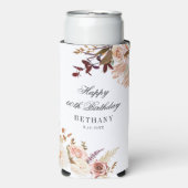 Bloemen 60ste Verjaardag Verrassingsfeest Seltzer Blikjeskoeler (Seltzer Voorkant)