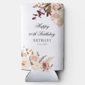 Bloemen 60ste Verjaardag Verrassingsfeest Seltzer Blikjeskoeler (Achterkant)