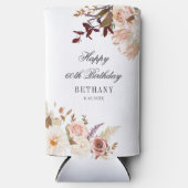 Bloemen 60ste Verjaardag Verrassingsfeest Seltzer Blikjeskoeler (Voorkant)