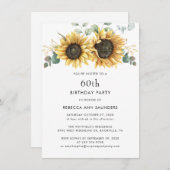 Bloemen 60ste verjaardagsfeestje kaart (Voorkant / Achterkant)