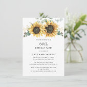 Bloemen 60ste verjaardagsfeestje kaart (Staand voorkant)