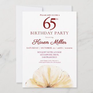 Bloemen 65ste verjaardag – Elegant Geel Bloom Desi Kaart