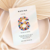 Bloemen 6e verjaardag uitnodiging Minimalistische 