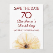 Bloemen 70e verjaardag – Elegant Geel Bloom Design Aankondigingskaart (Voorkant)