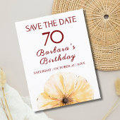 Bloemen 70e verjaardag – Elegant Geel Bloom Design Aankondigingskaart