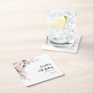 Bloemen 70e Verjaardagsfeest Botanische Aangepast Kartonnen Onderzetters