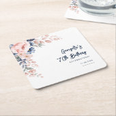 Bloemen 70e Verjaardagsfeest Botanische Aangepast Kartonnen Onderzetters (Schuin)