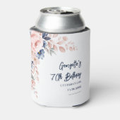Bloemen 70e Verjaardagsfeestje Botanisch Script Blikjeskoeler (Blikje Achterkant)