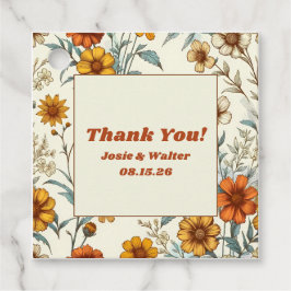 Bloemen 70s Retro Custom Wedding Dank u Bedankjes Labels