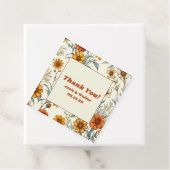  Bloemen 70s Retro Custom Wedding Dank u Bedankjes Labels (In situ)