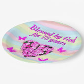  BLOEMEN 75E VERJAARDAG PAPIER BORDEN PAPIEREN BORDJE (Gekanteld)