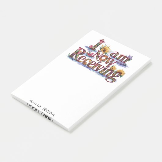 *~* Bloemen 7 IK ONTVANG NU AP85 Manifesting Post-it® Notes (Schuin)