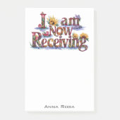 *~* Bloemen 7 IK ONTVANG NU AP85 Manifesting Post-it® Notes (Voorkant)