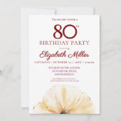 Bloemen 80e verjaardag – Elegant Gele Bloem Design Kaart (Voorkant)