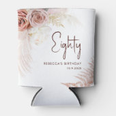 Bloemen 80e verjaardag Pampas gras gepersonaliseer Blikjeskoeler (Voorkant)