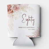 Bloemen 80e verjaardag Pampas gras gepersonaliseer Blikjeskoeler (Achterkant)