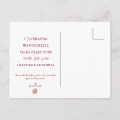 Bloemen 80e verjaardag Save the Date, Elegante tui Aankondigingskaart (Achterkant)