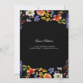 Bloemen 80e verjaardag Save the Date Zwart Kaart (Achterkant)