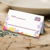 Bloemen 80e verjaardag tafel kaarten 80 bloemen fe plaatskaartje