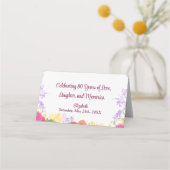 Bloemen 80e verjaardag tafel kaarten 80 bloemen fe plaatskaartje (Achterkant)