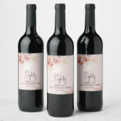 Bloemen 80e Verjaardagsfeest Pampas Grass Wijn Etiket (Flessen)