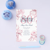 Bloemen 80e Verjaardagsprogramma Roos Goud Menu (Enkel)