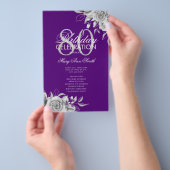 Bloemen 80e Verjaardagsprogramma Zilver Paarse w / Flyer (Hand)