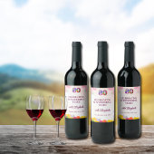 Bloemen 80ste verjaardag fles 80 jaar feest wijn etiket