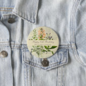  bloemen 80ste verjaardag ronde button 7,6 cm (In situ)