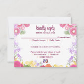 Bloemen 80ste verjaardag RSVP kaart 80 elegant (Voorkant)